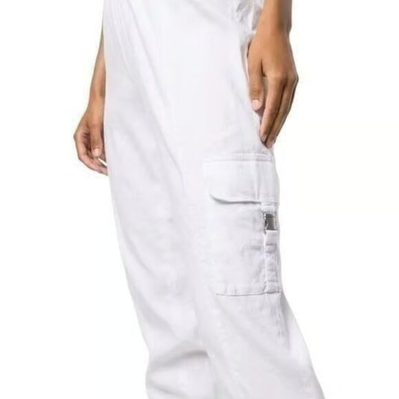 NEW Alice + Olivia Women's Neta Cargo Pants in White Size Medium - Picture 4 of 14